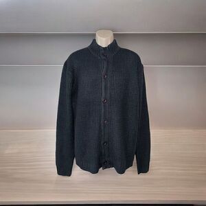 NEW MEN'S TRUE ROCK XXL NAVY LONG SLEEVE BUTTON CARDIGAN